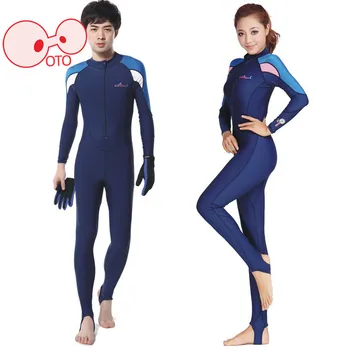 

Quick Dry UPF50+Women Mens Siamese Diving Sun Protection Snorkeling Surf Swim Suits Long Sleeve Swimsuit Protection Wetsuits