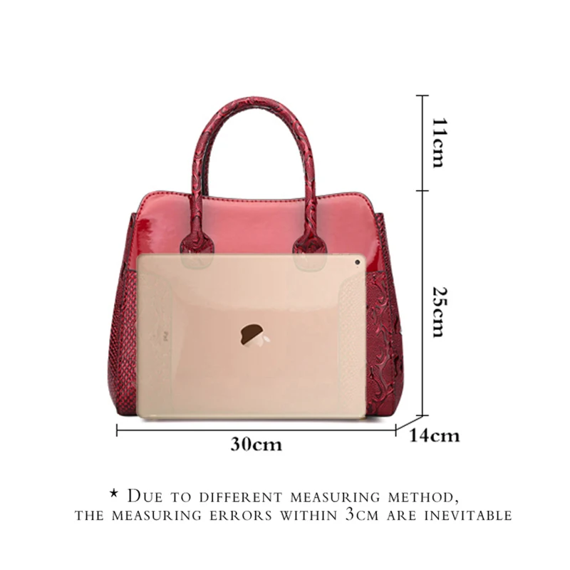 أزياء المرأة براءات الاختراع والجلود حقيبة كتف Crossbody أكياس الإناث خمر حقيبة يد كل مباراة الأعلى مقبض حقيبة Crossbody