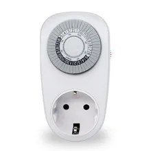 24-hour 12V timer switchable socket programmable mechanical power socket program timer switch transducer EU/USA/UK plug gray
