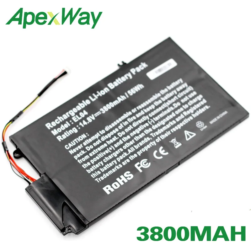 

Аккумулятор ApexWay 681879-171 EL04XL 681879-1C1 ELO4XL 681879-541 EL04 для HP ENVY PR4 I5-3317U 4 4T-1000 TouchSmart 4