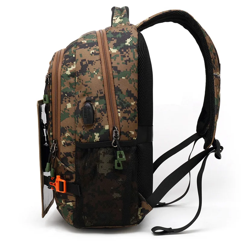 

JIULINNew solar backpack multi-functional camouflage backpack outdoor shoulder bag male USB rechargeable recreational Backpack