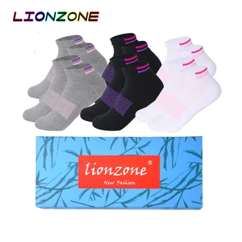 

LIONZONE 6 Pairs/Lot Women Boat Socks With Spot Pattern 3Colors Bamboo Breathable Invisible Girl's Daily Casual Socks