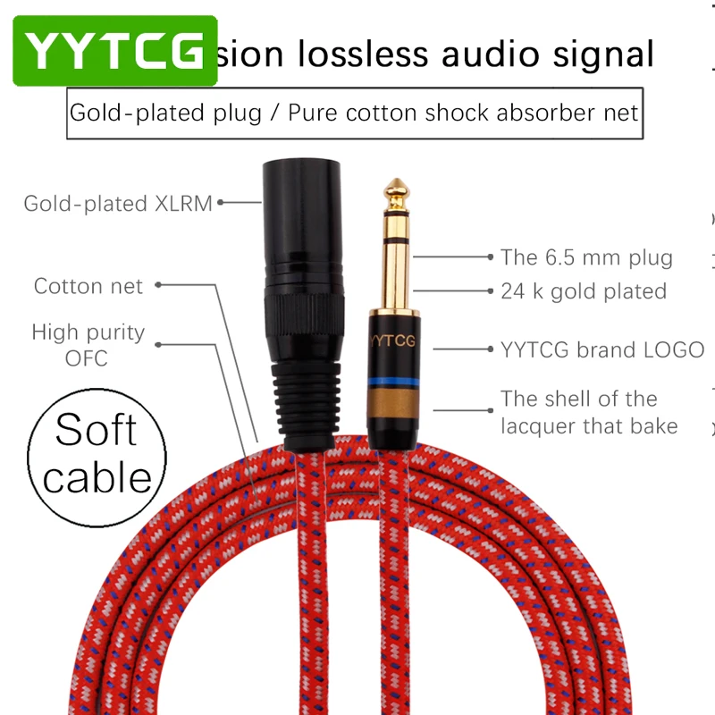 Кабель YYTCG Hifi 6 35 мм к XLR папа 4N OFC 2 xlr двойному кабелю 0 5 м 1 3 м|Кабели VGA| |