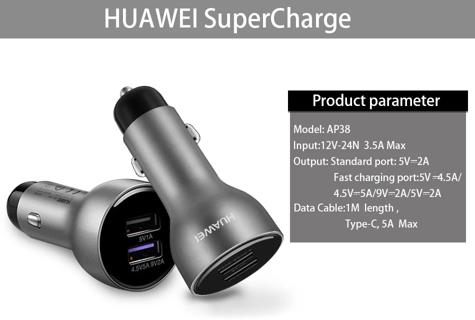 Автомобильное зарядное устройство huawei Supercharge Оригинальное быстрое зарядное устройство mate 9 10 20 X P10 Plus P30 20 Pro type C type-c кабель Honor 8 V9 V10 View 10