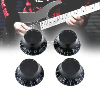 

4pcs/lot Electric Guitar Volume Knob Caps Transparent Acrylic Electric Guitar Bass Volume Knob Potentiometer Cap Accessories