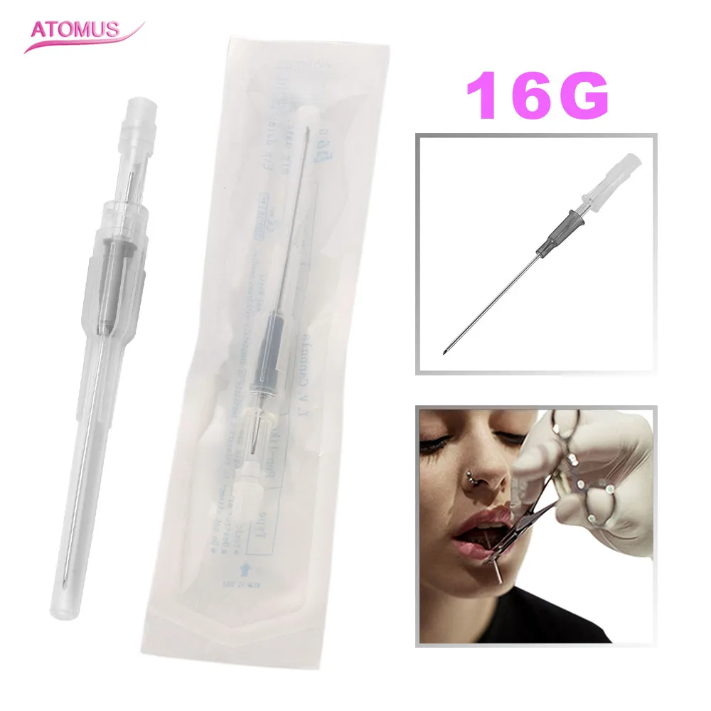16G Piercing Needle Catheter Needles Cannula Tattoo Needles Professional Steel For Body Piercings Tattoo Supply Accessories