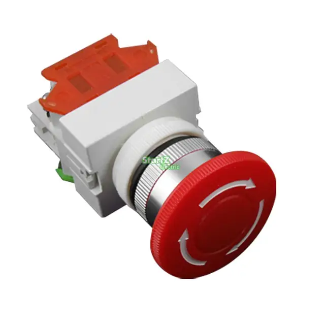Interrupteur Bouton-Poussoir Auto-Verrouillant 22mm - 10A 220V/380V - Rouge - Arrêt D'Urgence