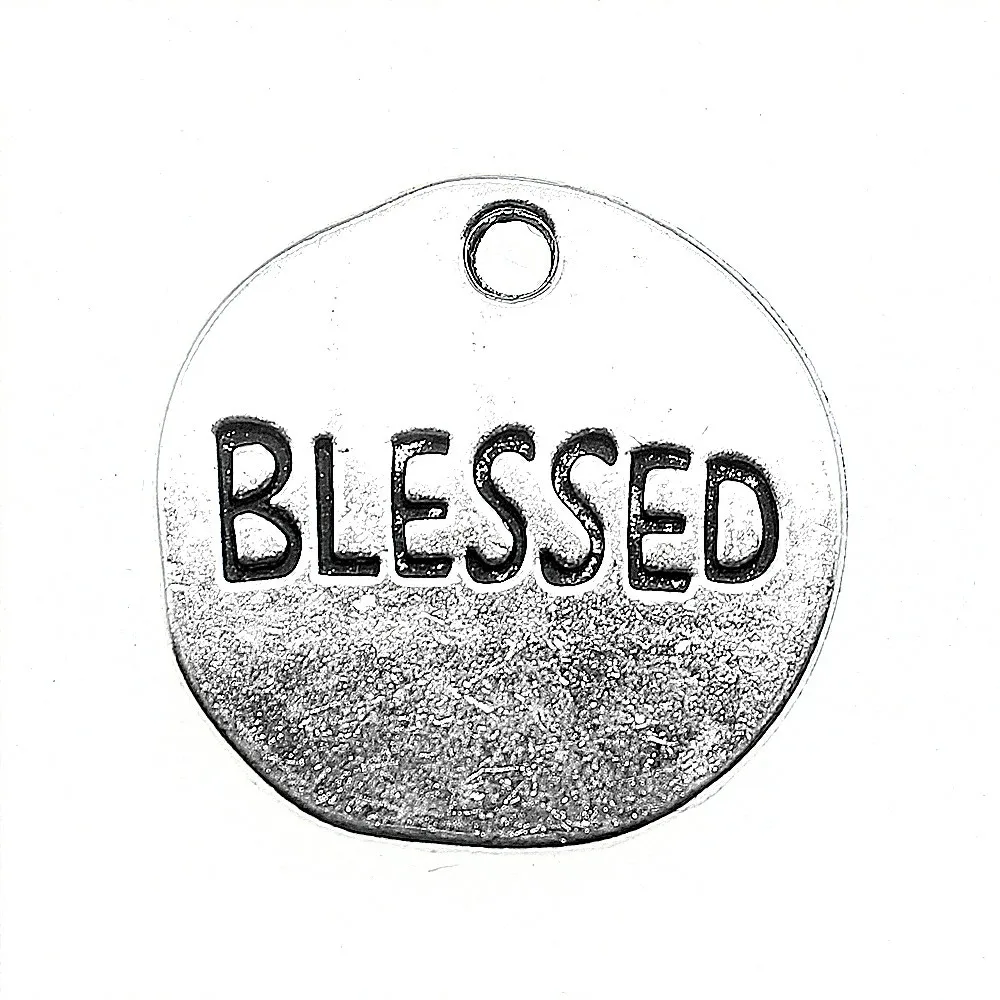 6pcs Charm Blessed Blessed Plate Pendant Charms For Jewelry Making