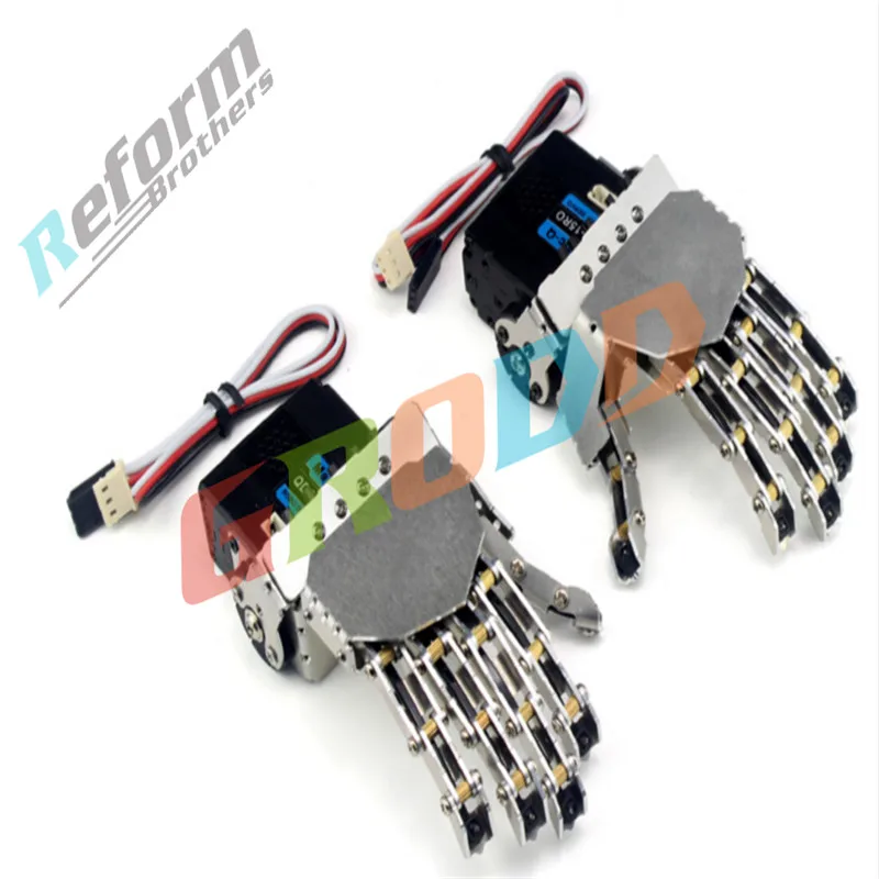 DIY bionic robot finger palm manipulator linkage steering gear control