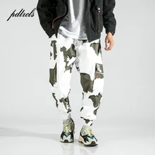 Камуфляж с несколькими карманами модная утепленная Мужские брюки карго зима в стиле «хип-хоп» Повседневное эластичные мужские флисовые брюки для бега