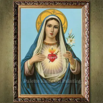 

Household adornment Jesus Christ Jesus and the virgin of the sacred heart print Giclee print on canvas art deco painting 6