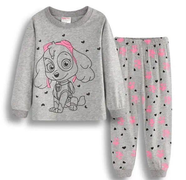 Brand Cartoon Cotton homewear pajamas Kids Baby Girls underwear Set Spring Autumn Sleepwear Children sleeping suits dr5t6 - Цвет: color at picture