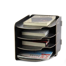 DIY офис изогнутый дизайн деревянные, для канцтоваров держатель 4 Слои A4 файл Органайзер в виде книжки с подставкой с рисунком Держатель Для Журналов деревянный Настольный лоток для документов