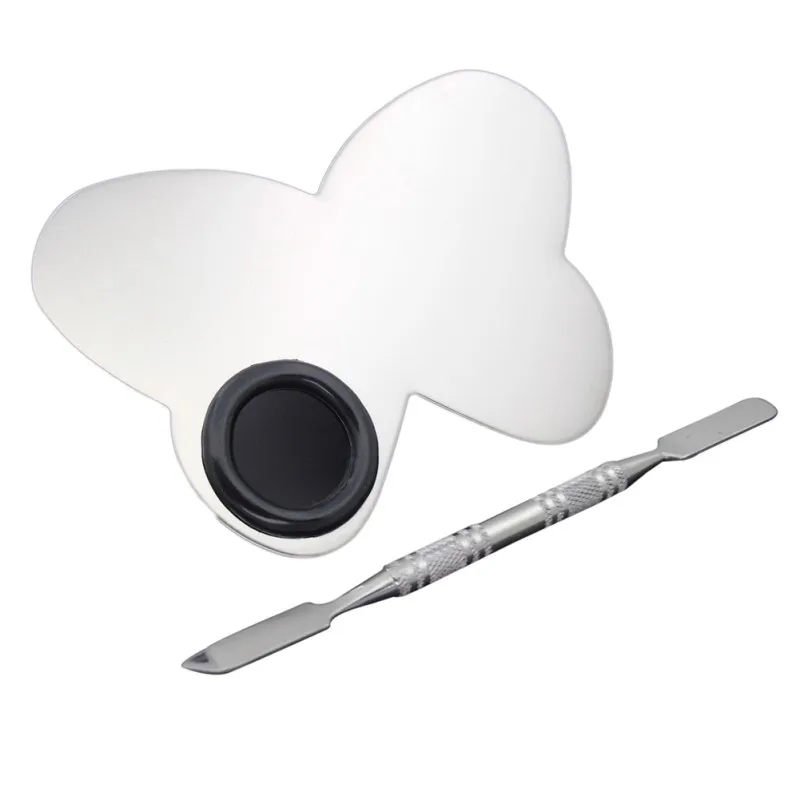 Stainless Steel Makeup Palette Nail Art Plate with Spatula Tool Kit for Face Foundation Mixing Pigments Cosmetics DW33 Stainless Steel Makeup Palette Nail Art Plate with Spatula Tool Kit for Face Foundation Mixing Pigments Cosmetics DW33