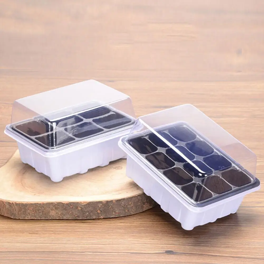 

2Pcs 6/12-Cell Planting Seeds Germination Box Nursery Pot Seeding Grow Case Tray Container