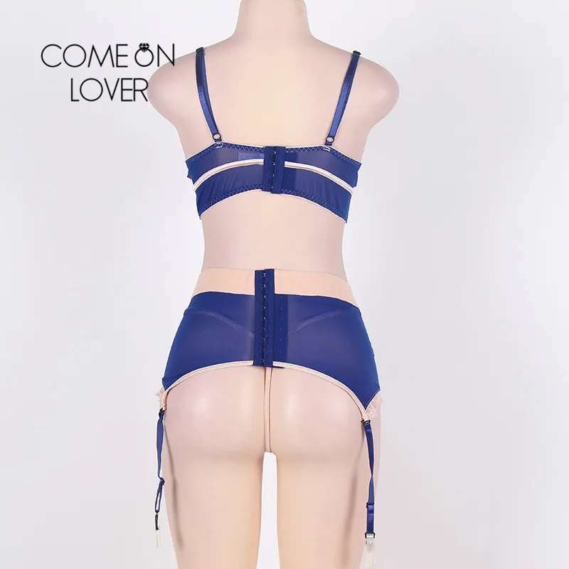 Comeonlover Nuisette Femme De Nuit сексуальное женское бельё Комплект комбинация с подвязками открытая спина женский сексуальный комплект Эротическое нижнее белье RI80186
