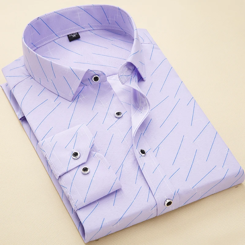 Goedkoop Kerst Shirts mannen Slim fit Casual Print Sociale 2019 Lange Mouw Nieuwe ontwerp Mode Mannelijke dress Shirt Camisas Masculina