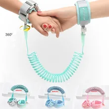 Анти-потеря безопасности ребенка прогулки Ручной поводок Регулируемый светоотражающий безопасности жгут повернуть 360 запястье для малышей детей 3D27