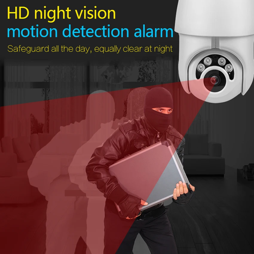 HD 1080P Outdoor Pan Tilt WiFi Camera Auto Tracking Of Human Body Smart IP Camera Two-Way Audio Night Vision Support Onvif