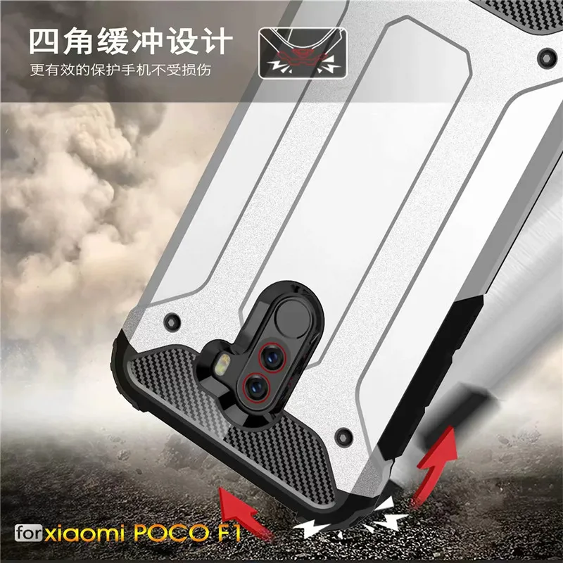 

For Xiaomi Pocophone F1 Luxury Tough Rugged Hybrid Soft Silicone Shockproof Armor Phone Case Xiaomi Poco F1 Global Version F1