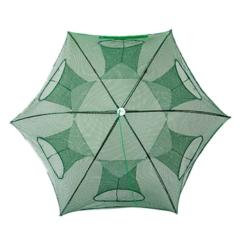 

Automatic Foldable 6 Holes Fishing Net Trap Cast Dip Cage Fish Minnow Crawdad Shrimp Hexagon Mesh Bag Fishpot