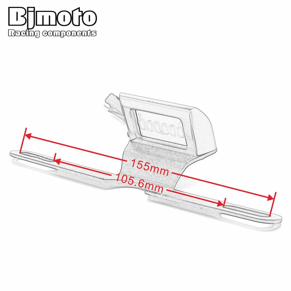 BJMOTO Мотоцикл с ЧПУ номерной знак рамка держатель лицензии задний светодиодный тормозной задний светильник для Yamaha R1 R3 R6 FZ6 XJ6 MT07 MT09