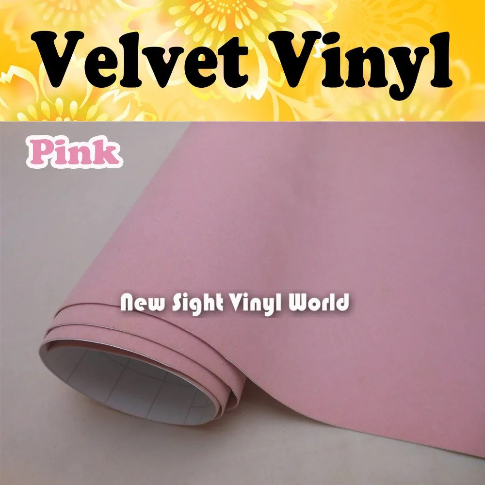 Pink Velvet Vinyl Film Pink Suede Fabric Vinyl Sticker For Internal