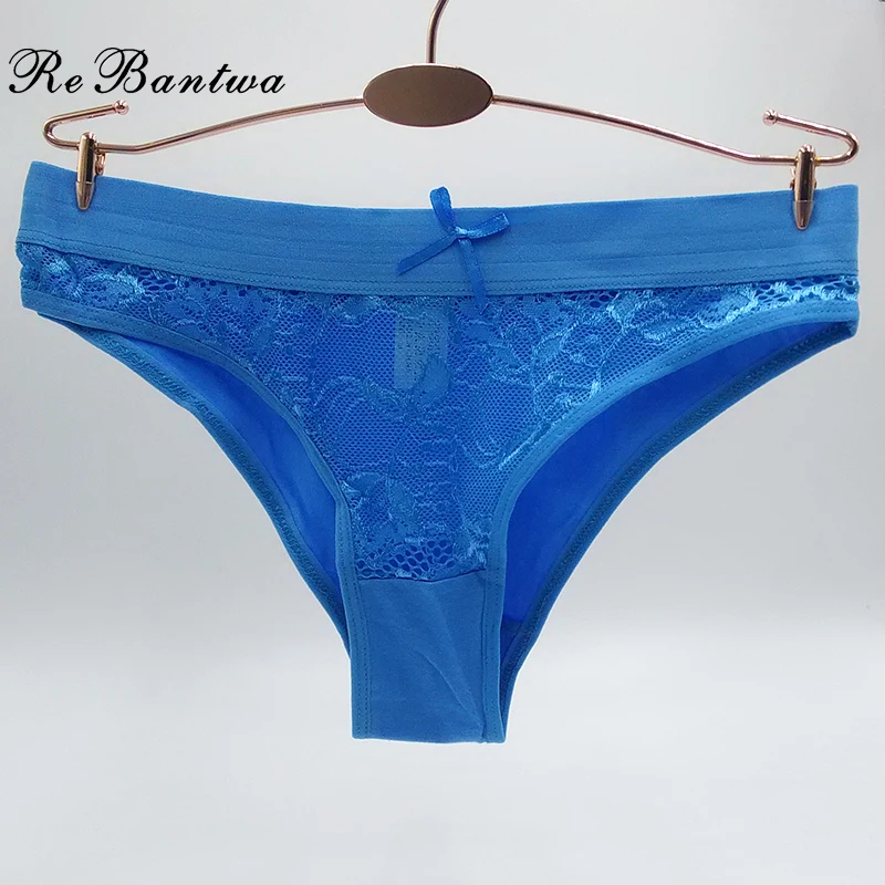 Rebantwa Brand 3pcs cotton underwear Women Lace Sexy Panties Ladies