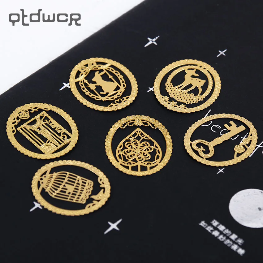 1 шт. Kawaii металлические золотистые закладки Мода клетка зажимы для товары книжная бумага творческие продукты офисные принадлежности
