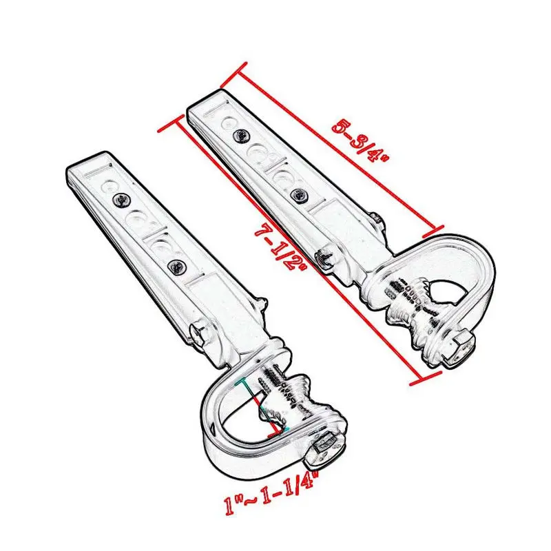 МОТОЦИКЛ хром " до 1-1/4" u-зажим Крушение Бар фиксатор подножек шоссе подножки колышки для Harley Honda Suzuki
