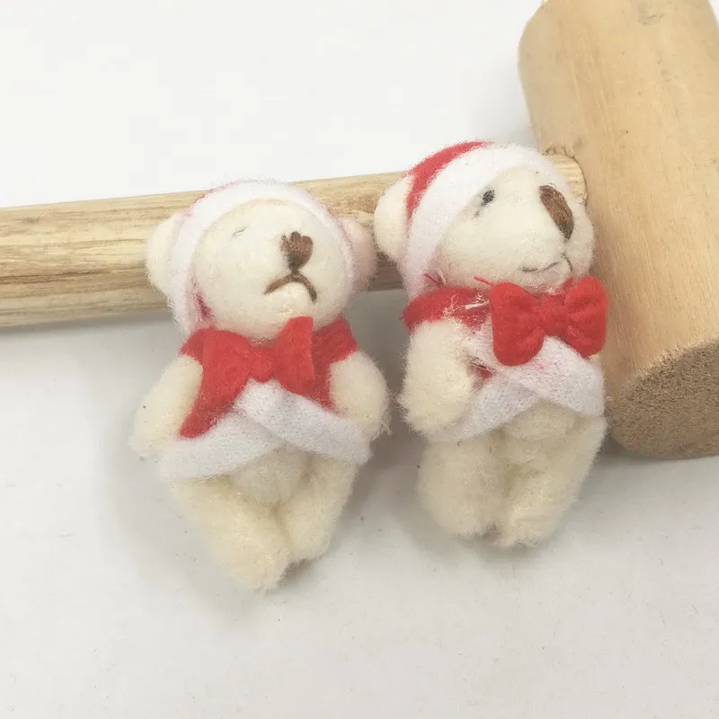 Mini Jointed Christmas Bear Dolls Cute Small Cartoon Joint Teddy Bear Dolls Keg Bag Phone Pendants Promotional Gift 4.5cm 100pcslot (1)