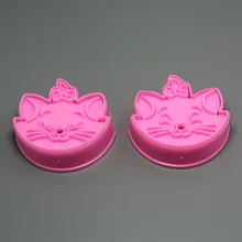 12 компл./лот) FDA высокое качество пластик 2шт кошачья головка с узлом форма набор резаков для печенья