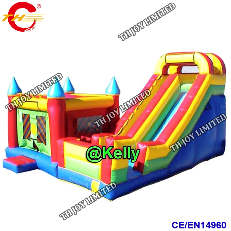 

free shipping to sea port inflatable amusement park with slide and bounce, commercial inflatable bouncer combo for kids
