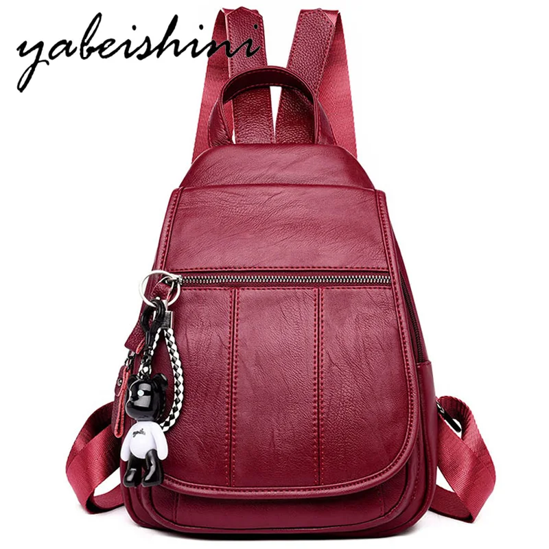 

Sac a Dos Women's high quality PU leather backpack Female Multifunction travel backpack Fashion shoulder bag mochila feminina