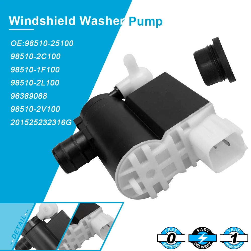 

Windshield Washer Pump W/ Ring for Hyundai Tuscon Tiburon Kia 201525232316G