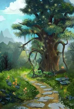 Laeacco Caminho Da Árvore Da Floresta de Conto de fadas Do Bebê Crianças Fundos de Fotos Personalizado Seamless Fotografia Backdrops Para Estúdio de Fotografia