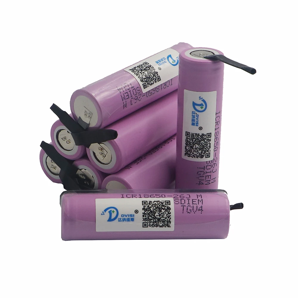 

DVISI 8Pcs/lot New 3.7V 2600mAh li-ion Rechargeable Battery 18650 Batteries with Nickel Sheets for Sumsung Wholesale