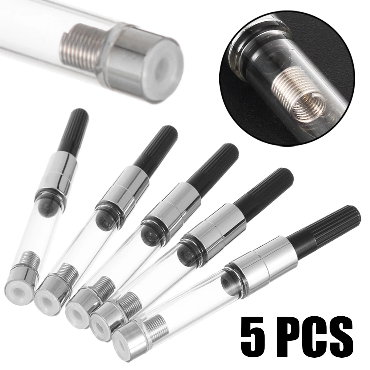 5pcs Universal New Fountain Pen Metal Pen Converter International Standard Fill ink Absorber dropshipping Size 70mm Long