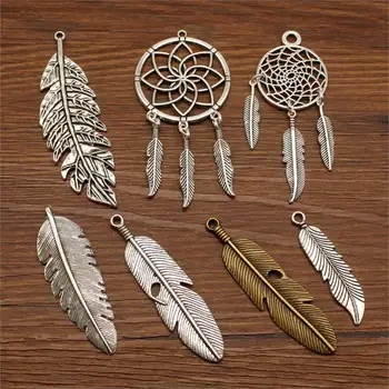 

10 Pcs Dream Catchers Hanging Earrings Feathers For Crafts Charms For Jewelry Making Diy Jewelry