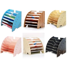 Стойка для файлов, книжная полка, настольная коробка для хранения, А4, держатель для файлов, секционный деревянный многослойный стол, Сортировочная стойка, офисные принадлежности, полка для организации