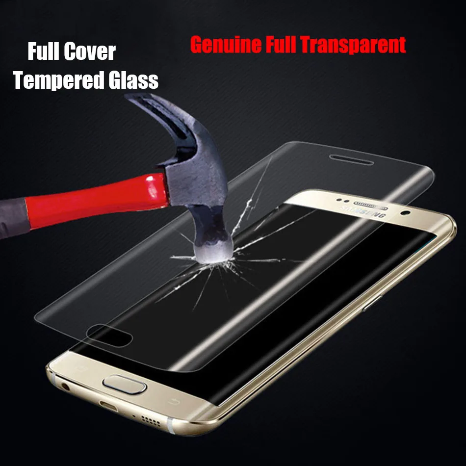 

3D Curved Full Cover Surface Tempered Glass Screen Protector phone case For Samsung Galaxy S6 Edge plus S7 Edge Protective Film