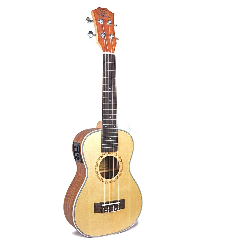 

Electric Ukulele Concert 23''Inch Bass Hawaii Guitar With EQ Pickup 4 Strings Used Spruce Rosewood Mahogany Musical Instrument