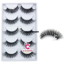 ICYCHEER крылатые натуральные длинные накладные ресницы, макияж, натуральные вечерние ресницы для сцены, как Wispies Cross, 3D, норковые ресницы, 5 пар