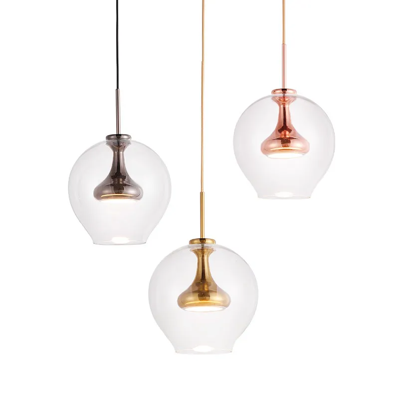 

Nordic post modern simple Creative glass shade pendant light restaurant bedroom foyer decoration LED droplight lighting fixture