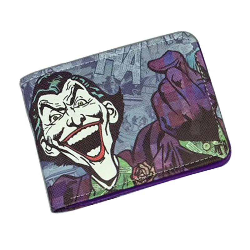 Comics Harley Quinn кошельки мультфильм аниме фильм Jokers печатных кошелек из искусственной кожи карты деньги сумки отряд самоубийц короткие бумажник подарки - Цвет: Joker1