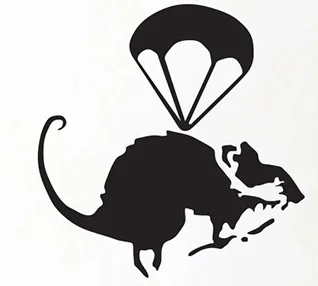 Настенные наклейки с изображением крысы Бэнкси на стену 45*46 см|wall sticker|banksy wall