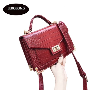 

LEBOLONG Bolsa Mujer Bags For Women 2019 Luxury Handbags Women Bags Crocodile Pattern Leather Shoulder Messenger Bag sac a main