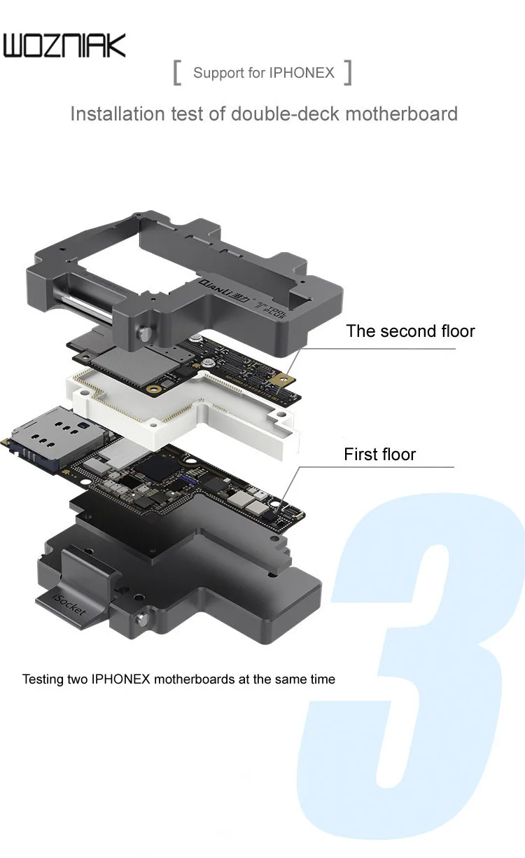 QIANLI iSocket для iPhone x xs xsmax материнская плата тестовое приспособление двухэтажная материнская плата функция тест Ремонт Инструменты без сварки
