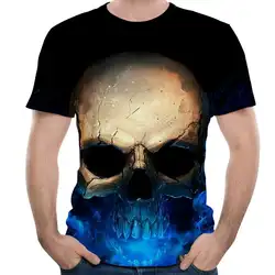 Летняя футболка 3d печатных череп пуловер с короткими рукавами Топы дышащая футболка Oversize-футболка S-6XL