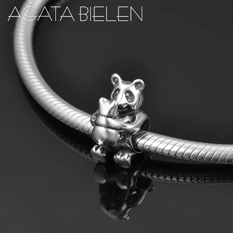 

Lovely Mother and child bear shape 925 Sterling Silver Beads Fit Original Pandora Charm Bracelet DIY Jewelry making